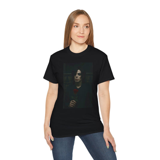 Vintage-Inspired Unisex Ultra Cotton Tee - Dark Aesthetic with Rose Design